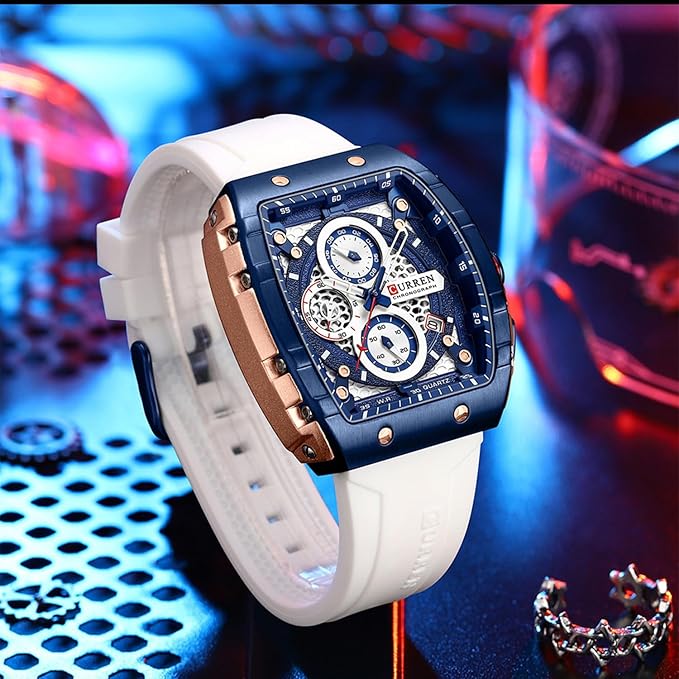 CURREN Luxury Men's Chronograph Watch with Box 🎁⌚