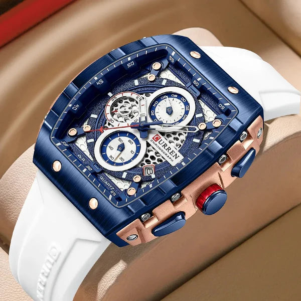 CURREN Luxury Men's Chronograph Watch with Box 🎁⌚