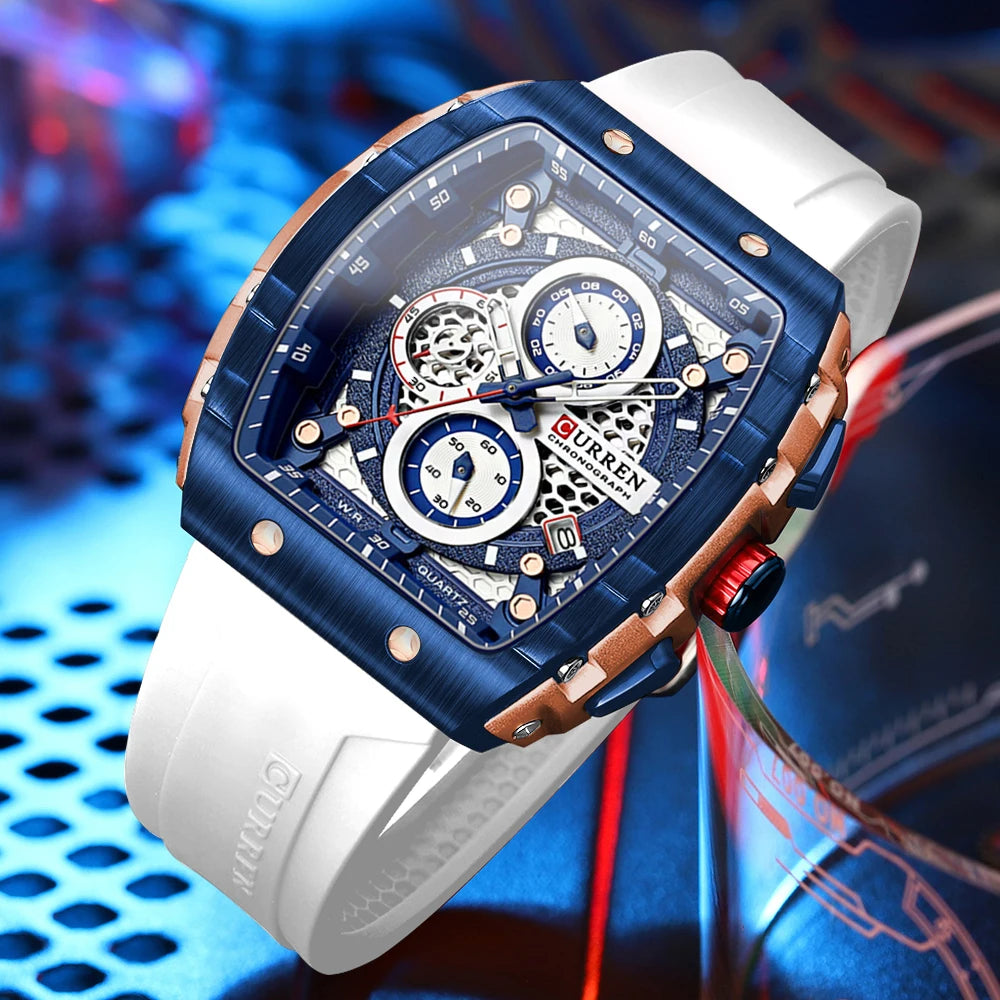 CURREN Luxury Men's Chronograph Watch with Box 🎁⌚