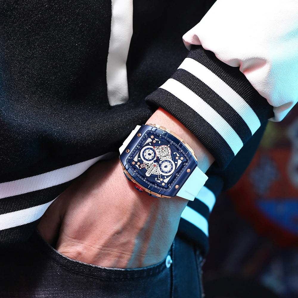 CURREN Luxury Men's Chronograph Watch with Box 🎁⌚